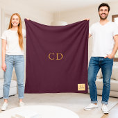 Burgundy Corporate Logo Company Monogram Luxus Fleecedecke