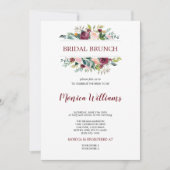 Burgundy Country Bloom | Bridal Brunch Wedding Einladung (Vorderseite)