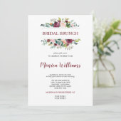 Burgundy Country Bloom | Bridal Brunch Wedding Einladung (Stehend Vorderseite)
