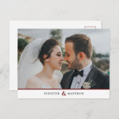 Burgundy Couples Personalized Stationery Photo Postkarte (Vorne/Hinten)