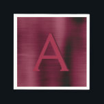 Burgundy Cranberry Monogram erste Hochzeit Serviette<br><div class="desc">Burgund Cranberry Elegant Monogram und Initial Wedding Napkins. Diese Lila Marsala Geburtstagsfeier,  Hochzeit,  Brautparty oder Junggeselinnen-Abschied Napkins können auf Ihren Vor- und Erstnamen angepasst werden.</div>