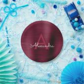 Burgundy Cranberry Monogram Party Teller (Party)