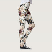 Burgundy Cream Black Floral Leggings (Rechts)