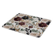Burgundy Cream Black Floral Schneidebrett (Ecke)