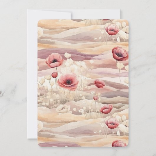 Burgundy Cream Blush Bloral Brautparty Einladung (Rückseite)