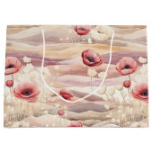 Burgundy Cream Blush Bloral Brautparty Große Geschenktüte (Vorderseite)