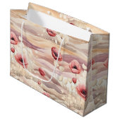 Burgundy Cream Blush Bloral Brautparty Große Geschenktüte (Vorderseite Schrägansicht)