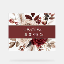 Burgundy Cream FloraCustom New Wed Wedding Deco Acrylschild
