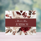 Burgundy Cream FloraCustom New Wed Wedding Deco Acrylschild (Neutral)