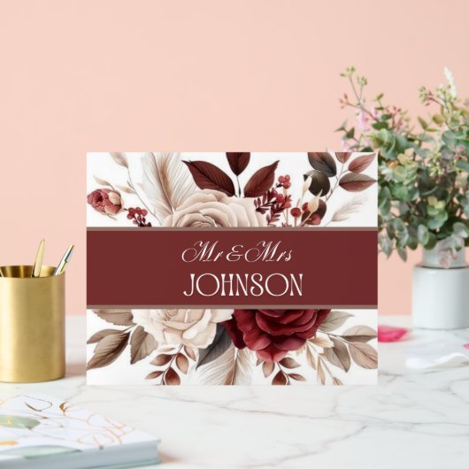 Burgundy Cream FloraCustom New Wed Wedding Deco Acrylschild (Hochzeit)