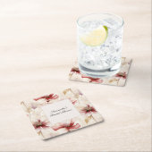 Burgundy Cream Floral Brautparty Rechteckiger Pappuntersetzer (Vor Ort)