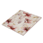 Burgundy Cream Floral Fliese (Seite)