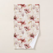 Burgundy Cream Lavender Floral Brautparty Badhandtuch Set (Handtuch)