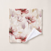 Burgundy Cream Lavender Floral Brautparty Badhandtuch Set (Waschlappen)