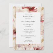 Burgundy Cream Lavender Floral Brautparty Einladung (Vorderseite)