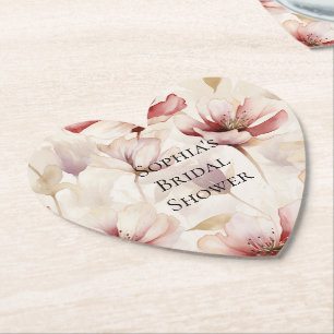 Burgundy Cream Lavender Floral Brautparty Untersetzer