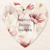 Burgundy Cream Lavender Floral Brautparty Untersetzer (Vorderseite)