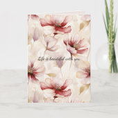 Burgundy Cream Lavender Floral Liebe Karte (Vorderseite)