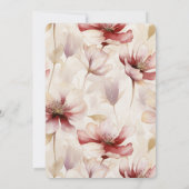 Burgundy Cream Lavender Floral Romantische Hochzei Einladung (Rückseite)