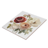Burgundy Cream Ranunculus Blume Fliese (Seite)