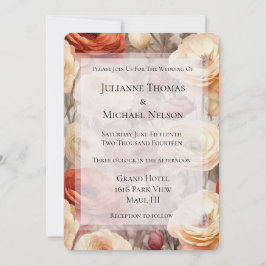 Burgundy Cream Spring Blumen Brautparty Einladung