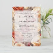 Burgundy Cream Spring Blumen Brautparty Einladung (Stehend Vorderseite)