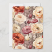 Burgundy Cream Spring Blumen Brautparty Einladung (Rückseite)