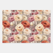 Burgundy Cream Spring Blumen Brautparty Geschenkpapier Set (Vorderseite)