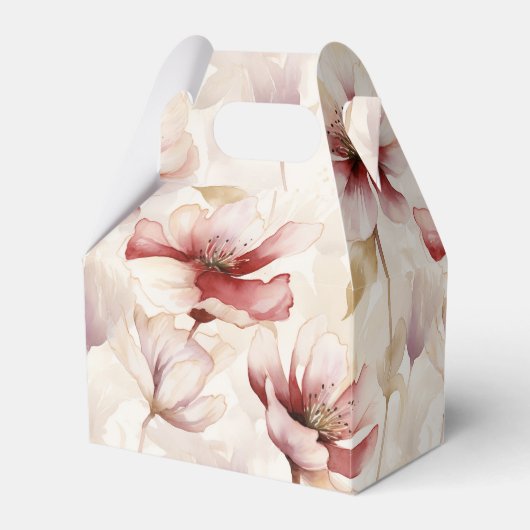 Burgundy Cream Spring Blumen Geschenkschachtel (Vorderseite)