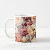Burgundy Cream Spring Blumen Kaffeetasse (Links)
