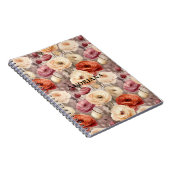 Burgundy Cream Spring Blumen Notizblock (Rechte Seite)