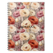 Burgundy Cream Spring Blumen Notizblock (Vorderseite)