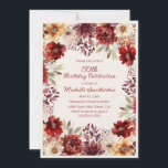 Burgundy Cream Watercolor Floral 50. Geburtstag Einladung<br><div class="desc">Ein goldener Meilenstein mit dieser eleganten 50. Geburtstagseinladung. Reiche Herbstfloralen in Bordeaux,  Rose und Gold schaffen ein warmes und raffiniertes Design,  das sich perfekt für ein halbes Jahrhundert im Stil eignet.</div>