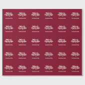 Burgundy Creme Frohe Weihnachtsgunst Geschenkpapier (Flach)