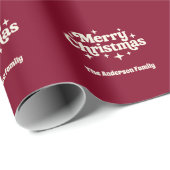 Burgundy Creme Frohe Weihnachtsgunst Geschenkpapier (Rolleneckpunkt)