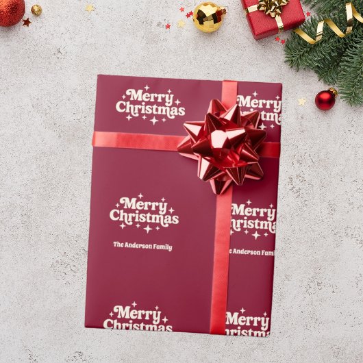 Burgundy Creme Frohe Weihnachtsgunst Geschenkpapier