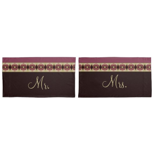 Burgundy Creme und dunkelbraun Kissenbezug (Vorderseite-Set)