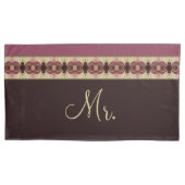 Burgundy Creme und dunkelbraun Kissenbezug (Vorderseite-Links)