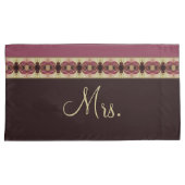 Burgundy Creme und dunkelbraun Kissenbezug (Vorderseite-Rechts)