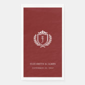 Burgundy Crest Wedding Welcome, Custom Initials Serviette (Vorderseite)