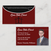 Burgundy Cross Pastor oder Deacon Church Visitenkarte (Vorne/Hinten)