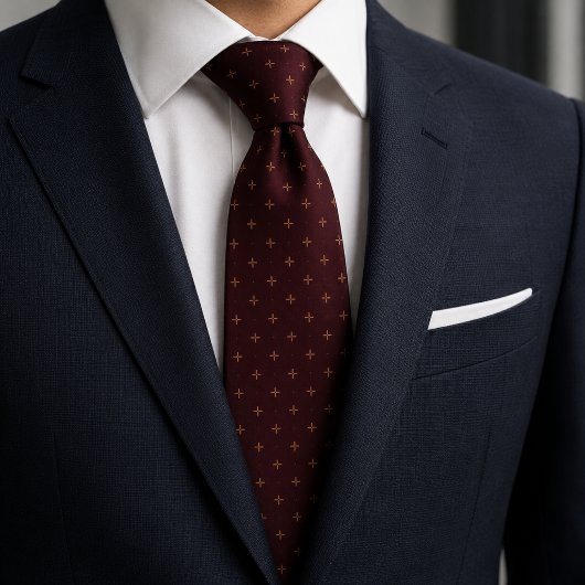 Burgundy Cross Scatter Krawatte