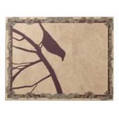 Burgundy Crow - Extravaganter Rahmen auf antikem H Notizblock (Vorderseite)