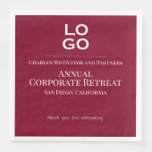 Burgundy Custom Logo Business oder Corporate Event Serviette (Vorderseite)