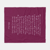 Burgundy Custom Poem Song Lyric Quote  Fleecedecke (Vorderseite (Horizontal))