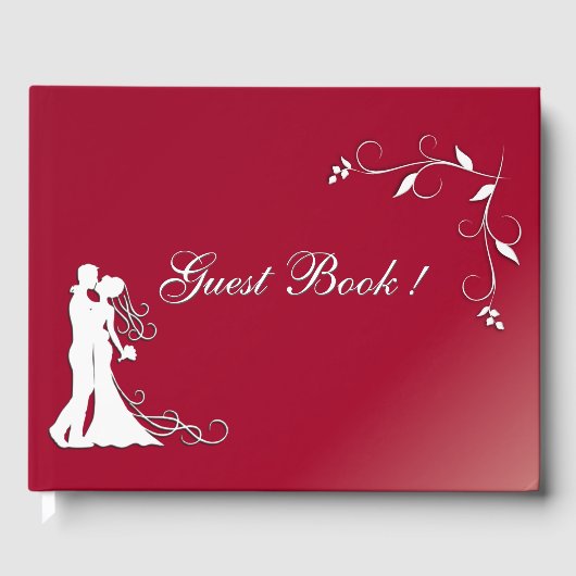 Burgundy Custom Wedding Guest Book Gästebuch (Vorderseite)