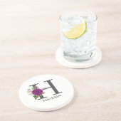 Burgundy Dahlia Floral Alphabet Letter Monogram   Getränkeuntersetzer (Seite)