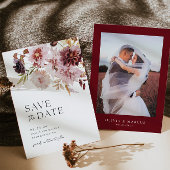 Burgundy Dahlia Wedding speichern das Datum der Ei Einladung