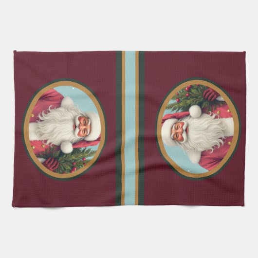 Burgundy dark green and gold geschirrtuch (Horizontal)