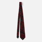 Burgundy Dark Red & Black Floral Wedding Krawatte (Rückseite)